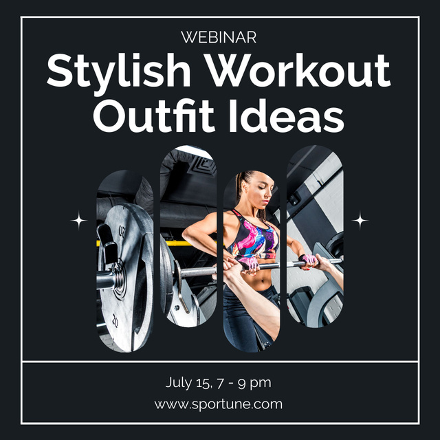 Ontwerpsjabloon van Instagram van Webinar Offer Ideas for Stylish Workout Outfit