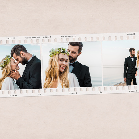 Happy Couple romantically celebrating Wedding Instagram Design Template