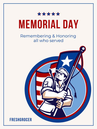 Memorial Day Celebration Announcement Poster 36x48in Design Template