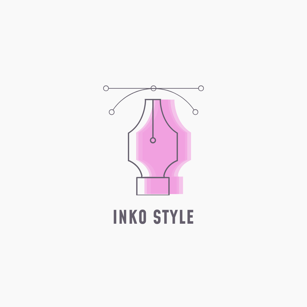 Pen Tool Icon in Pink Logo 1080x1080px Tasarım Şablonu