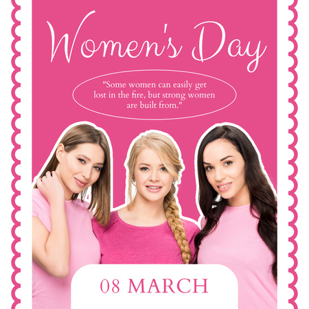 International Women's Day Celebration with Attractive Young Women Instagram Design Template