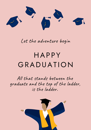 Graduation Party with Happy Student Poster 28x40in Design Template