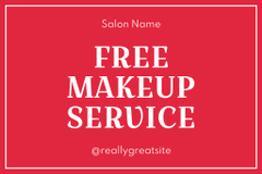 Makeup Artist Services Offer with Brunette Woman with Red Lips