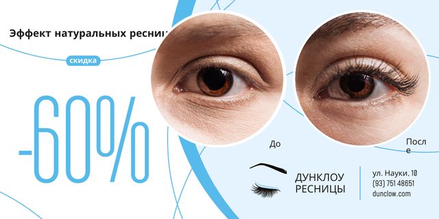 Plantilla de diseño de Eyelash Extensions Offer in Blue Twitter 