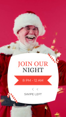 Christmas Night Party Announcement with Cheerful Dancing Man