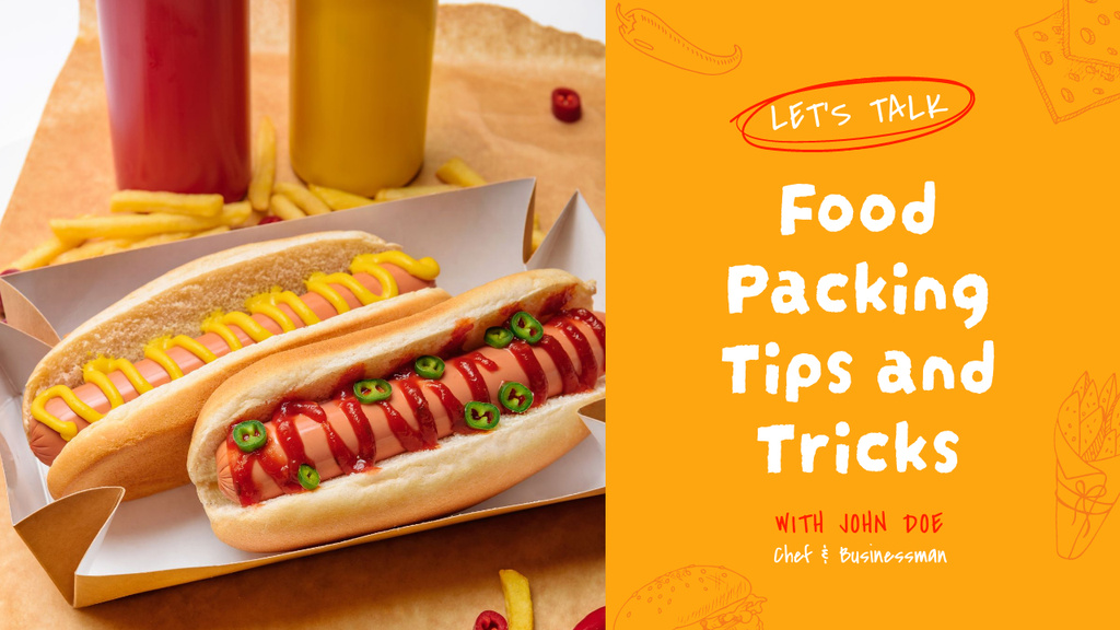 Modèle de visuel Food Packing Tips and Tricks - Youtube Thumbnail