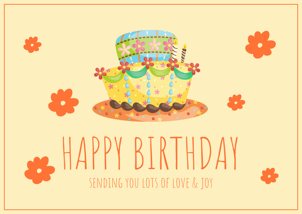 Plantilla de diseño de Best Wishes on Birthday Card 