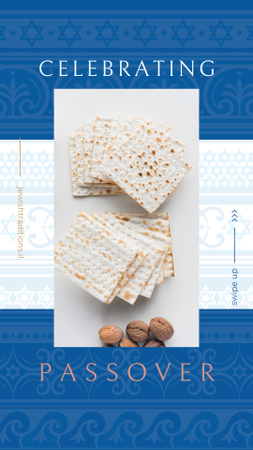 Happy Passover holiday Instagram Story Design Template