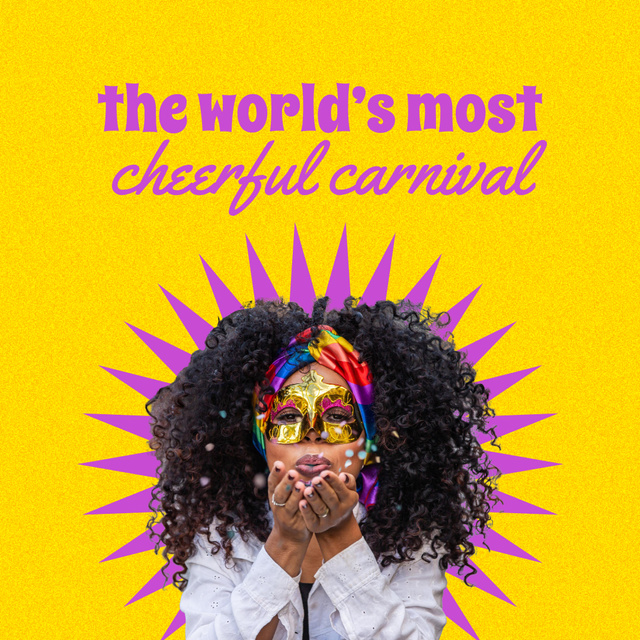 Plantilla de diseño de Carnival Announcement with Girl in Bright Costume Instagram 