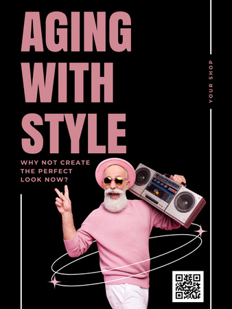 Stylish Look For Elderly Offer Poster US Design Template