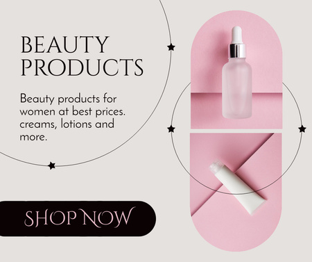 Ontwerpsjabloon van Facebook van Natural Beauty Products Offer