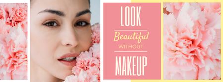 Beauty Inspiration Young Girl without makeup Facebook cover Design Template