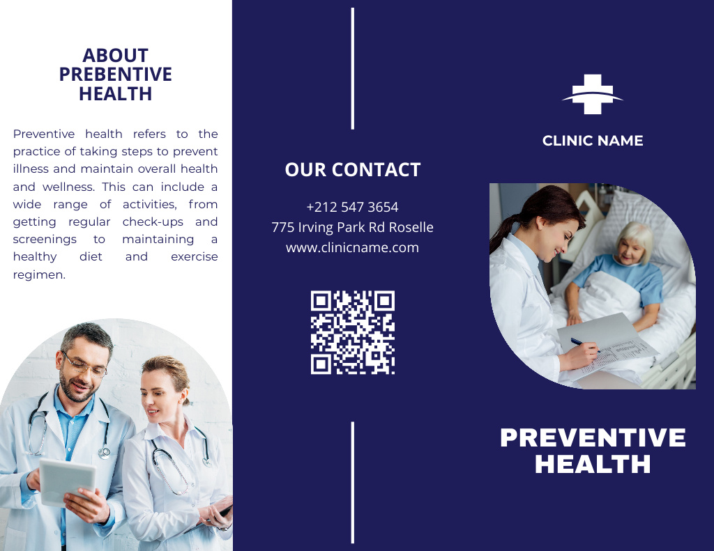 Offer of Preventive Services at Medical Center Brochure 8.5x11in Šablona návrhu
