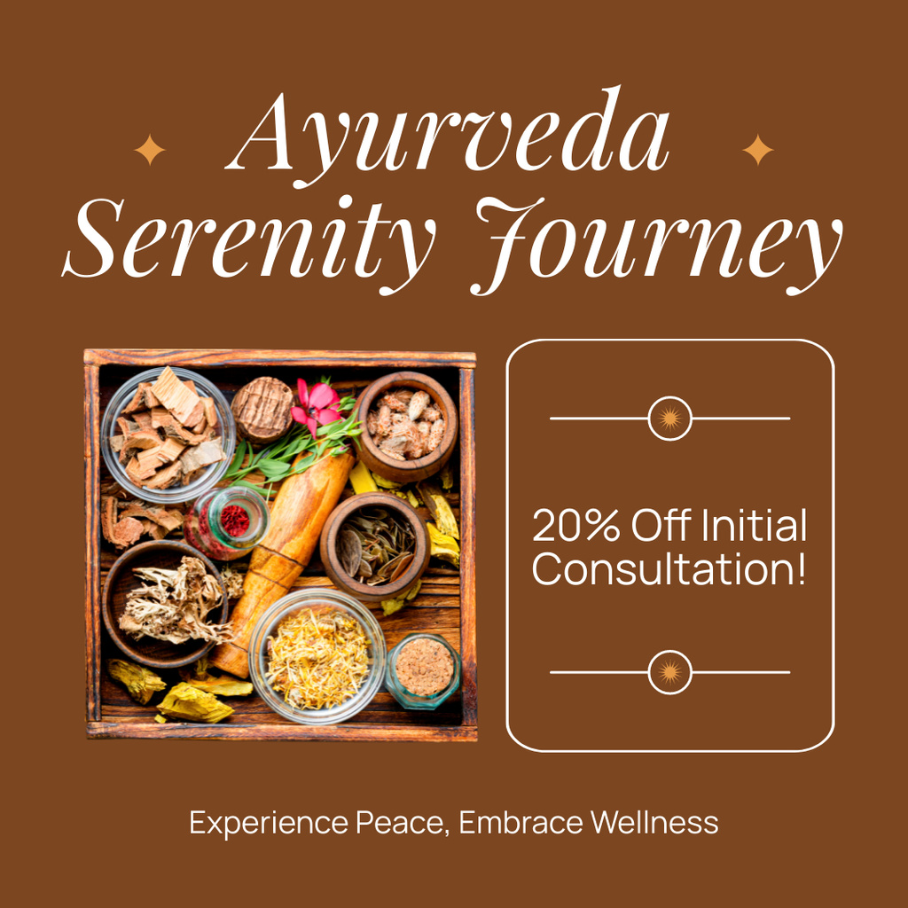 Ontwerpsjabloon van Instagram AD van Discounted Ayurvedic Consultations And Herbs Offer
