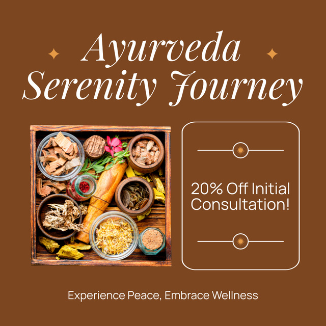 Discounted Ayurvedic Consultations And Herbs Offer Instagram AD Tasarım Şablonu
