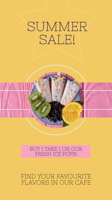 Summer Desserts Discount from Cafe Instagram Story Tasarım Şablonu
