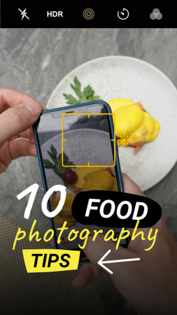 Plantilla de diseño de Conjunto útil de consejos para la fotografía de alimentos Instagram Video Story 