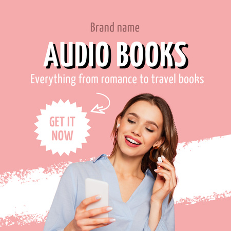 Audio books romance Instagram Design Template