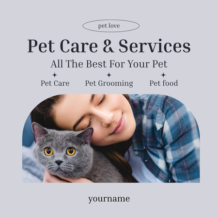Best Service Offer for Pets Instagram AD Design Template