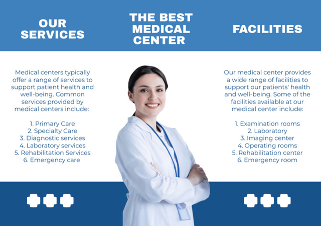 Best Medical Center Service Offer Brochure Šablona návrhu