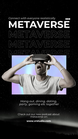 Man in Virtual Reality Glasses Instagram Story Tasarım Şablonu