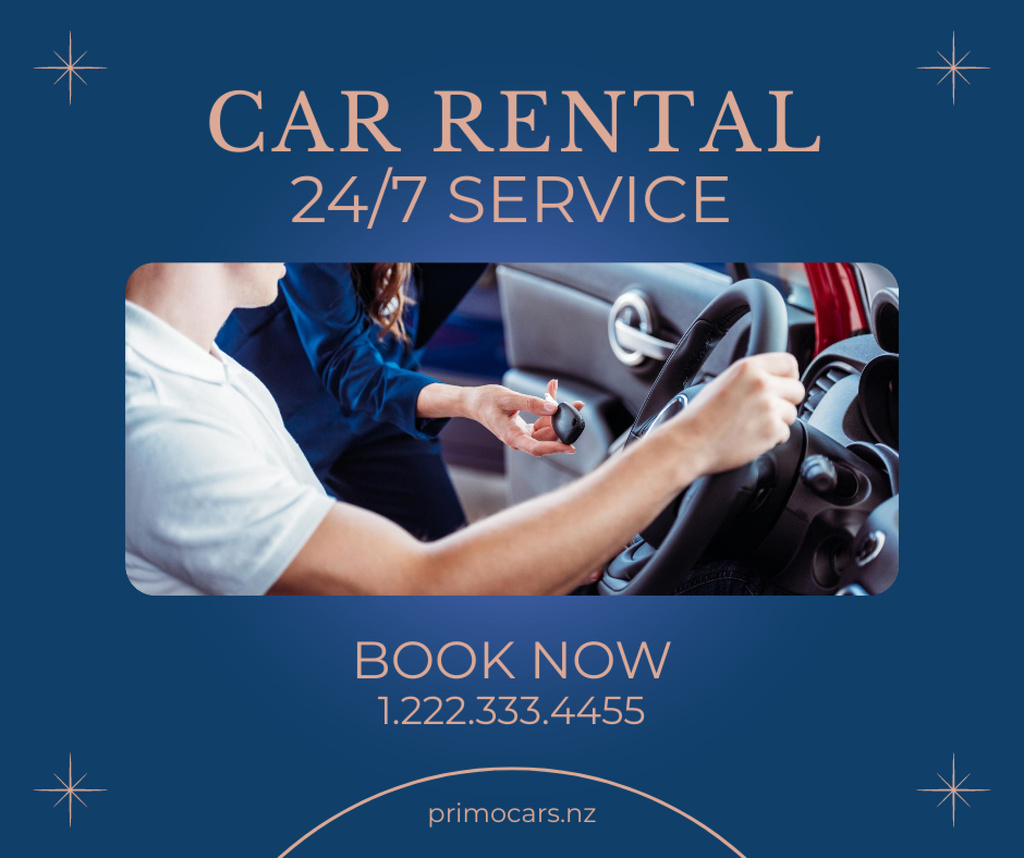 Booking Car Rental Services Facebook Šablona návrhu