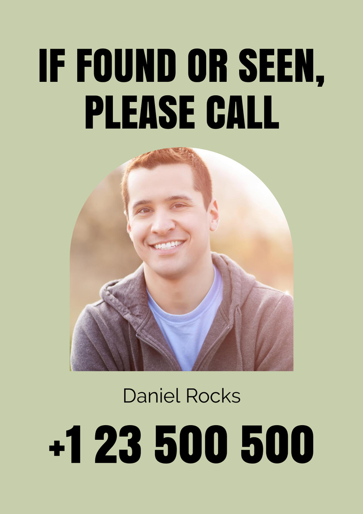 Announcement of Missing Person Online Poster A2 Template - VistaCreate