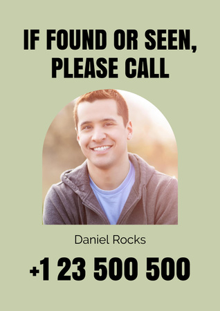 Announcement of Missing Person Poster Design Template