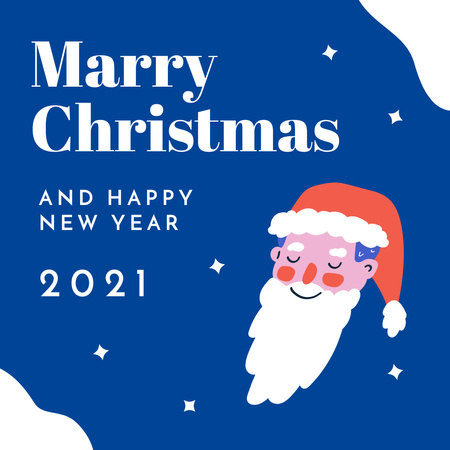 Cute Christmas Greeting with Santa Instagram Šablona návrhu