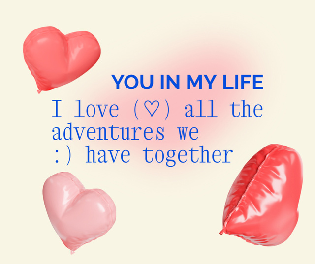Ontwerpsjabloon van Facebook van Love and Adventures in Valentine's Day