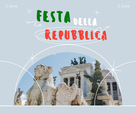 Modèle de visuel Annonce de la célébration de la fête nationale italienne - Facebook