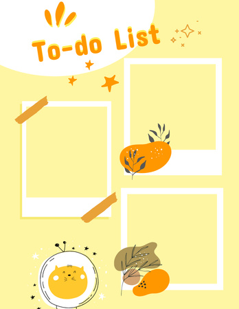 Cute To Do List in Yellow Notepad 8.5x11in Design Template