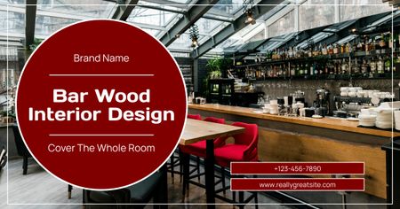 Designvorlage Einrichtungsgegenstände aus Holz für Bars und Restaurants für Facebook AD