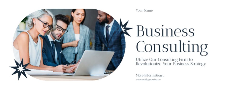 Services of Business Consulting with Professional Businessteam Facebook cover Design Template