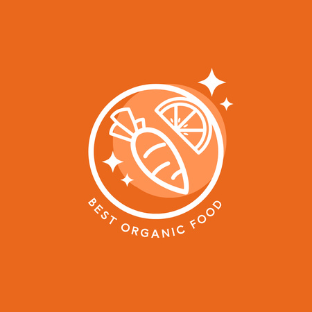 Best Organic Food Orange Animated Logo Design Template
