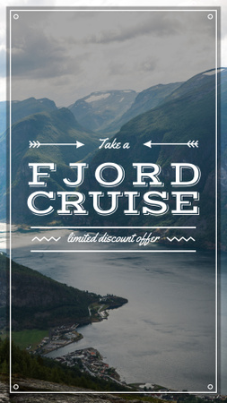 Template di design Offerta di viaggio in Norvegia con Scenic Waterfall Instagram Video Story