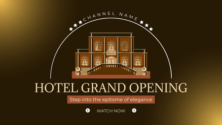 Modèle de visuel Vlog exceptionnel pour l'inauguration d'un hôtel - Youtube Thumbnail