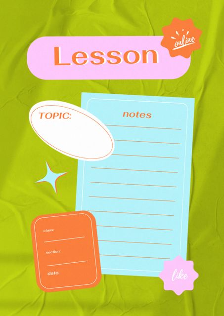 School Lesson Notes Schedule Planner tervezősablon