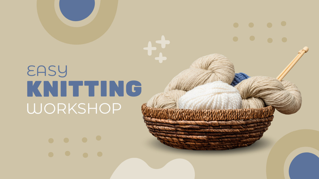 Beginner Knitting Workshop Youtube Thumbnail Modelo de Design
