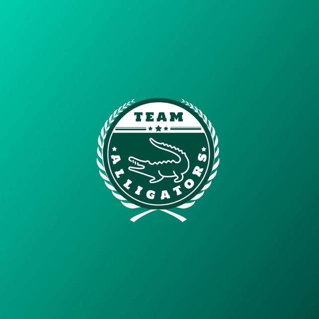 Sport Team Emblem with Crocodile Logo 1080x1080px Šablona návrhu