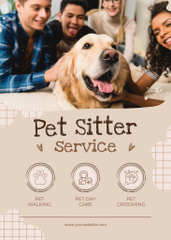 Pet Sitter Services Ad on Beige
