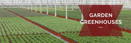 Farming plants in Greenhouse Ad Email header Modelo de Design