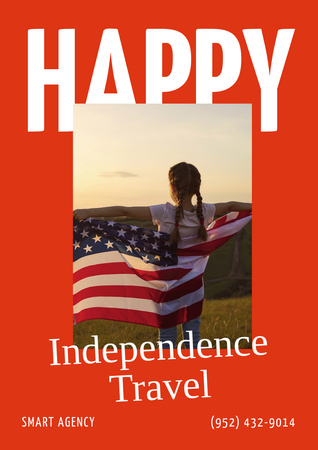 USA Independence Day Tours Offer Poster A3デザインテンプレート