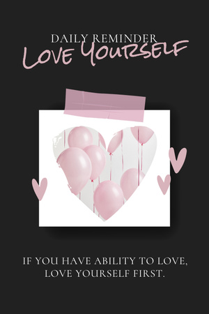 Designvorlage Motivierendes Zitat über die Liebe zu sich selbst für Pinterest