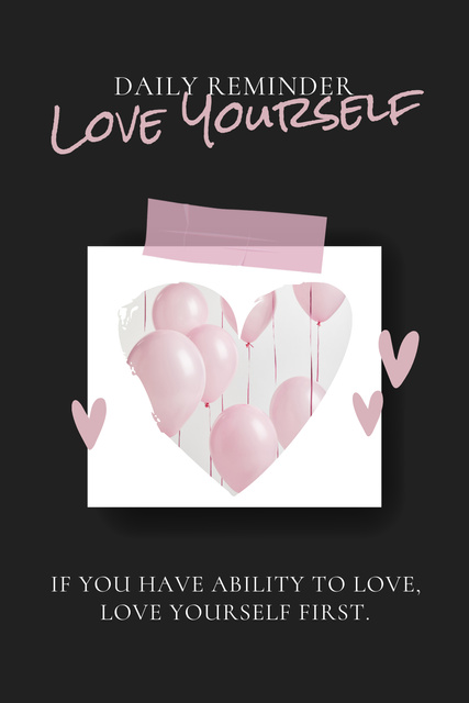 Modèle de visuel Motivational Quote About Love For Yourself - Pinterest