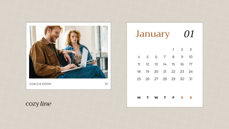 Colleagues working Together Calendar Design Template
