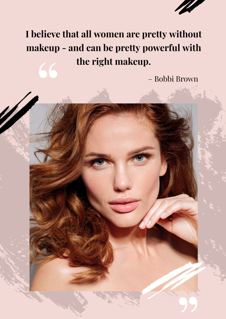 Quote About Make Up With Abstraction Blots Postcard A6 Vertical Modelo de Design