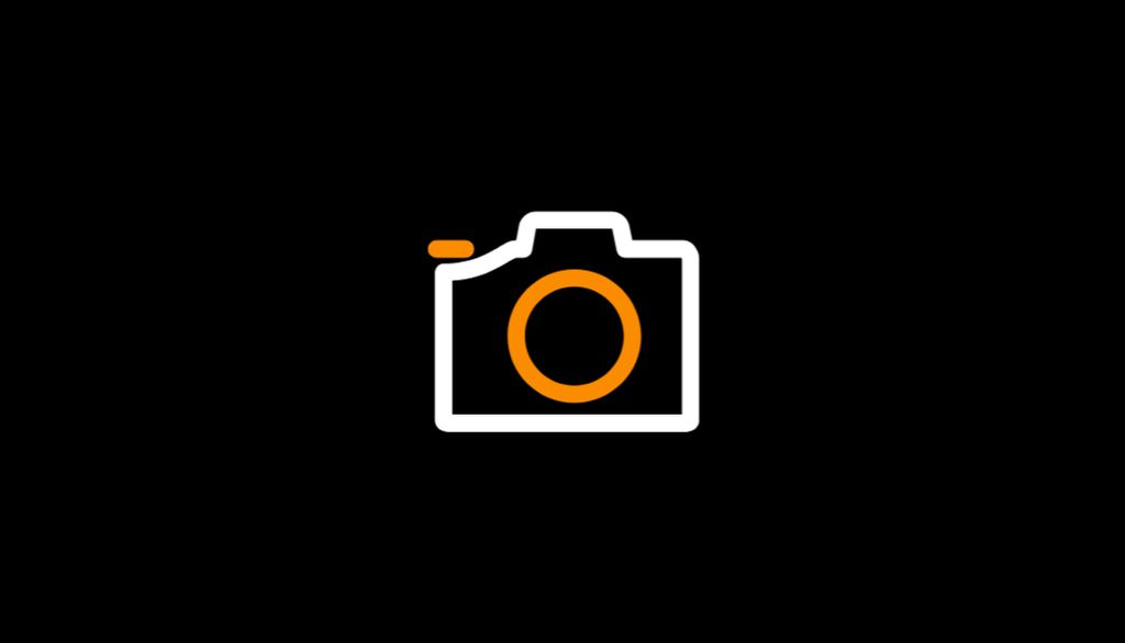 Photographer Services Offer with Camera Icon Business Card US Šablona návrhu