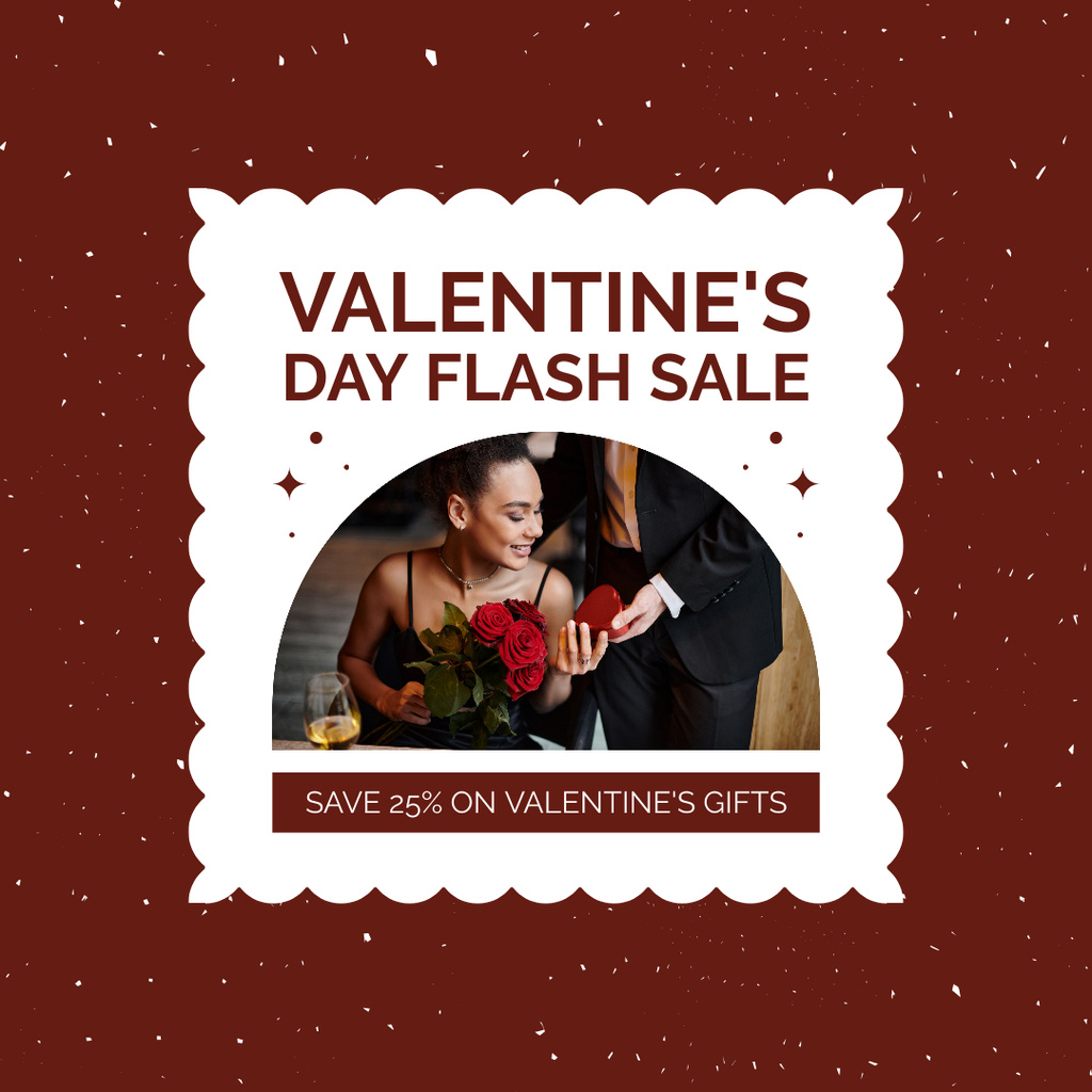 Exciting Valentine's Day Flash Sale For Gifts Instagram ADデザインテンプレート