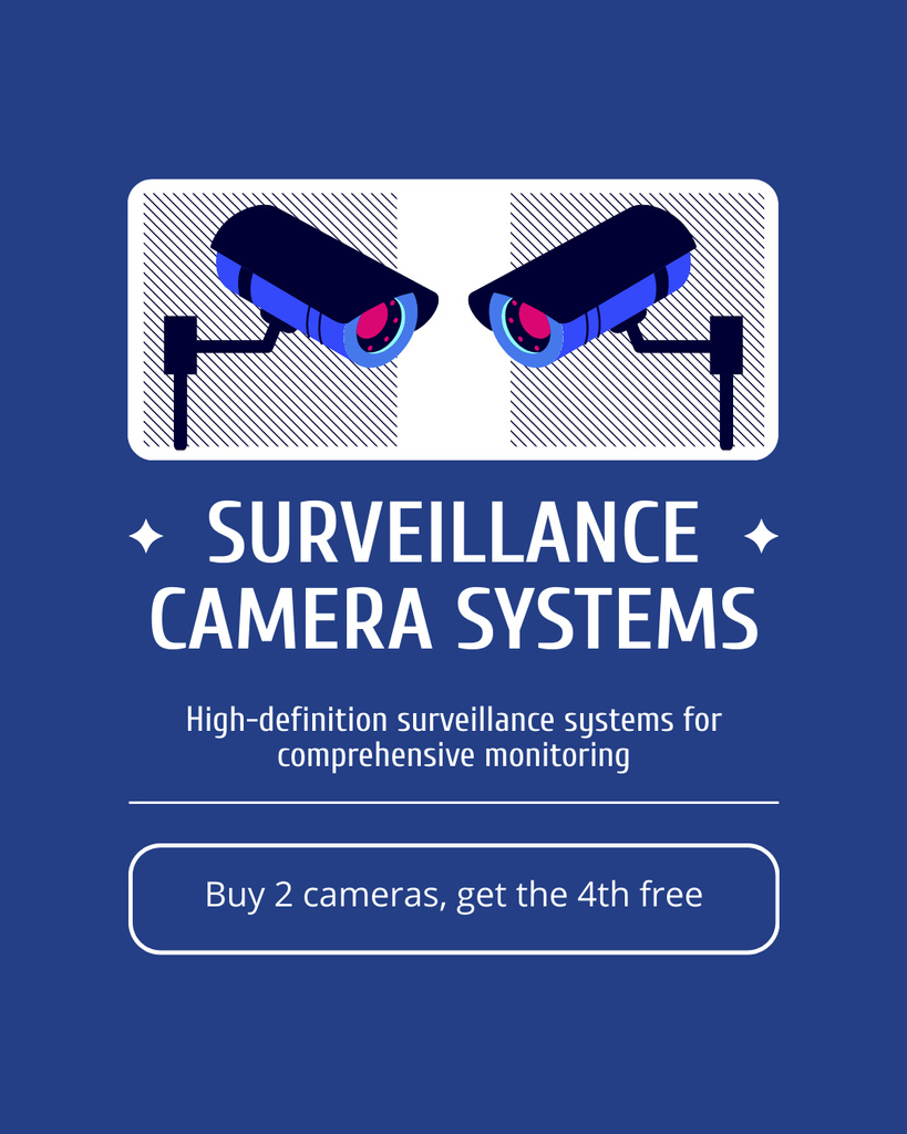 Discount on Professional Surveillance Cameras Instagram Post Vertical tervezősablon
